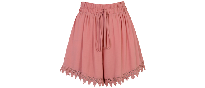Miss-Selfridge-pink-lace-hem-shorts-£28