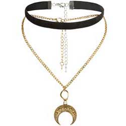 New-Look-Black-Crescent-Layered-Choker