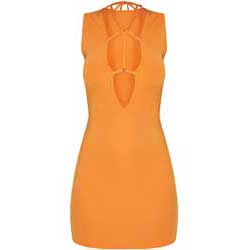 PrettyLittleThing-Orange-Bodycon-Dress