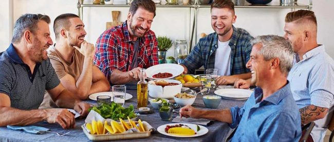 Nick Knowles shares vegan food with friends Nick Knowles shares vegan food with friends