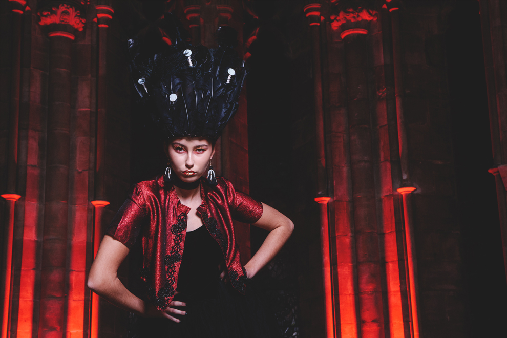 fashion headwear black red