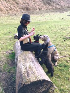 Clare Rogers from the Treatment Rooms and her dogs plus a friend