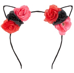 BHF Black & Red Rose head band with cat ears £3.49 Title Sussex Magzine Frida Kahlo inspired fashion www.titlesussex.co.uk