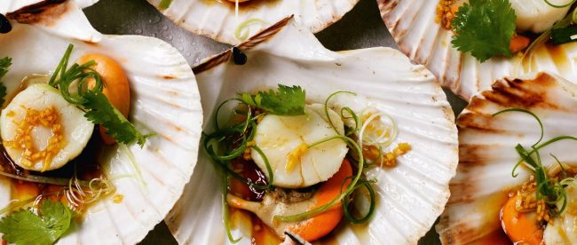 Steamed scallops in the shell with ginger Title Sussex Magazine www.titlesussex.co.uk