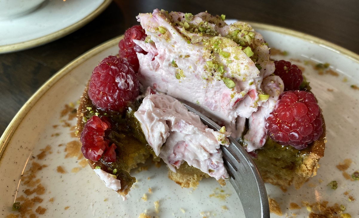 Raspberry and pistachio tart Rockwater restaurant review Title Sussex Magazine www.titlesussex.co.uk
