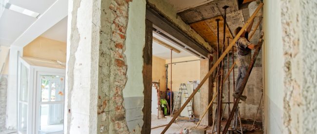 best ideas for renovations article Title Sussex Magazine www.titlesussex.co.uk Image shows a kitched ripped out in the process of renovations